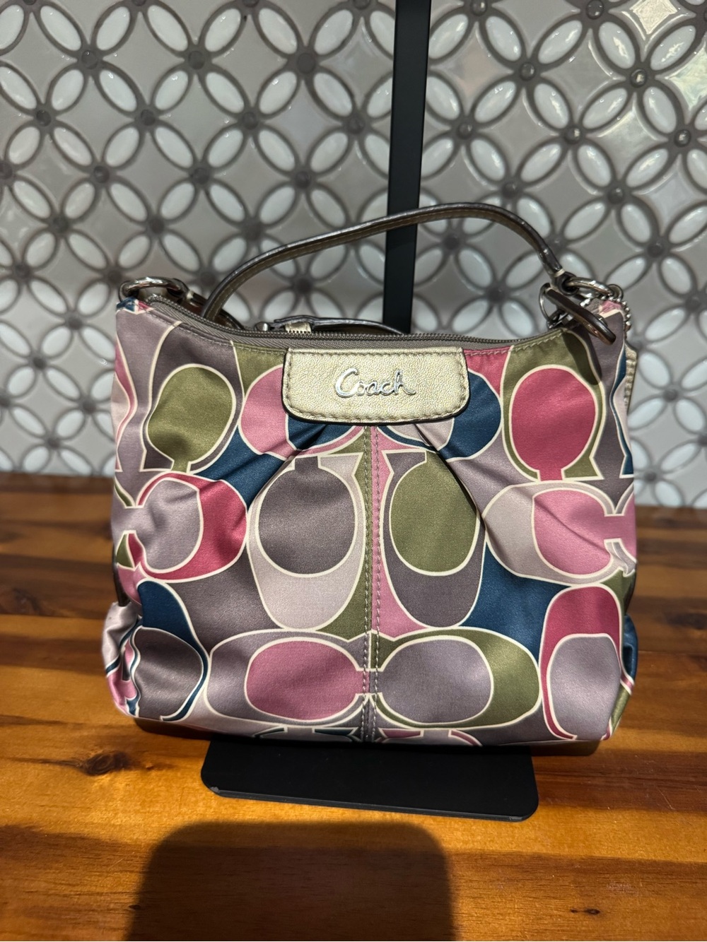 Coach Ashley Scarf Print Multicolor Sateen Swingpack Crossbody Bag